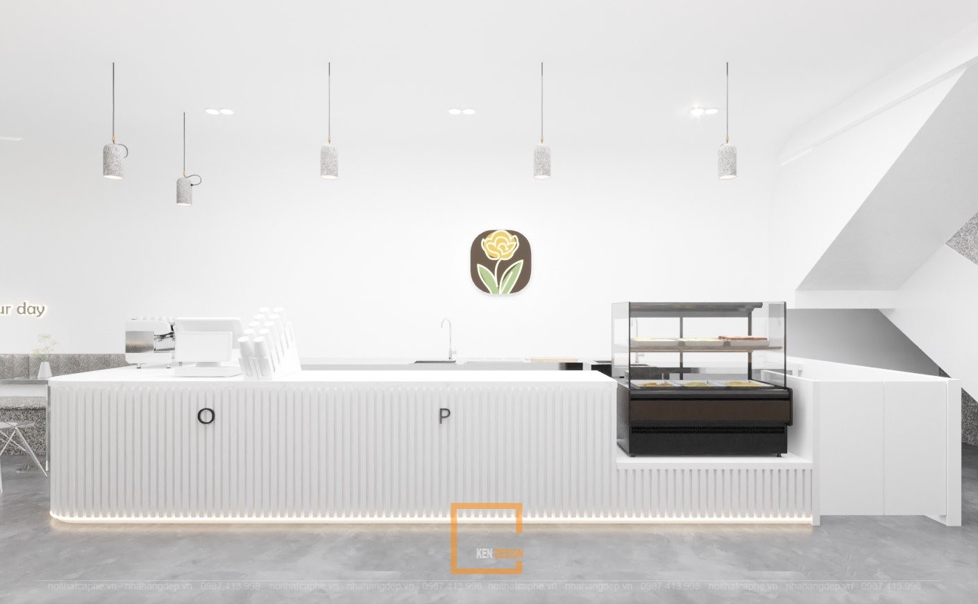 Dự án quán cafe phong cách minimalism Rosier